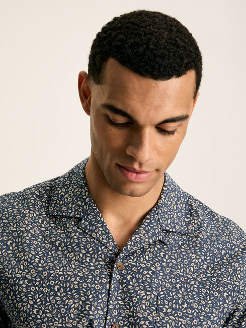 Joules Revere Printed Short Sleeve Shirt in Blue Floral