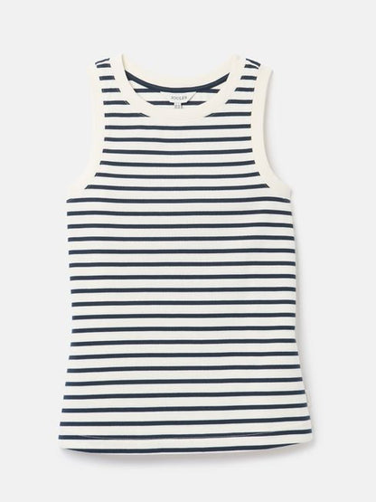 Joules Harbour Jersey Vest in Cream/Navy