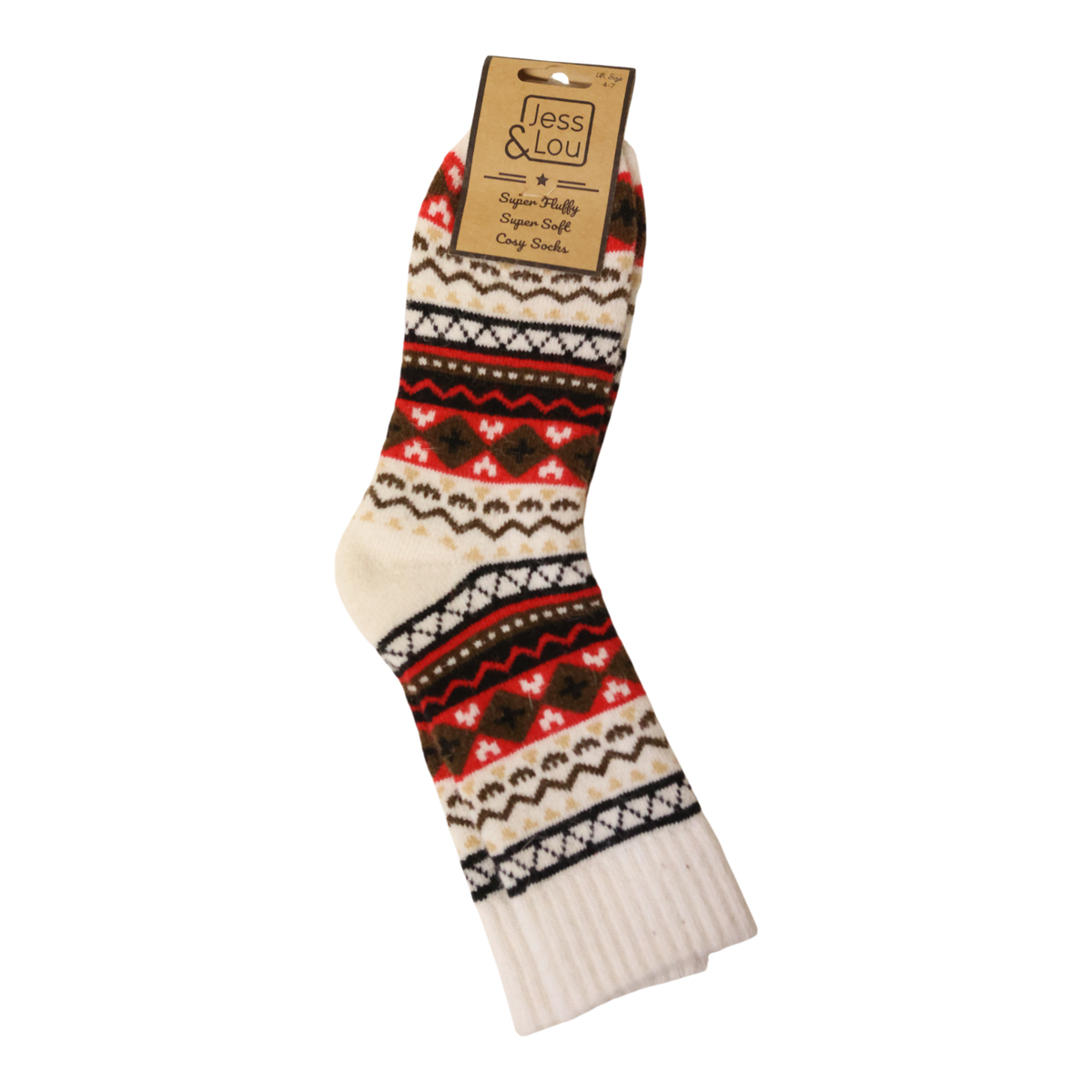 Jess and Lou Cream Nordic Cosy Socks