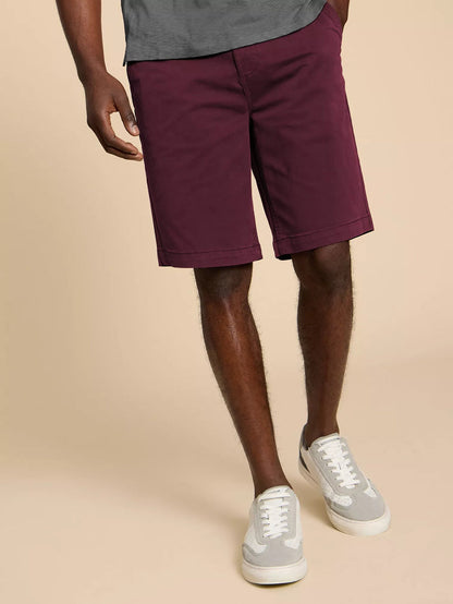 White Stuff Sutton Chino Shorts in Dark Plum