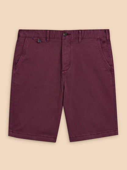 White Stuff Sutton Chino Shorts in Dark Plum