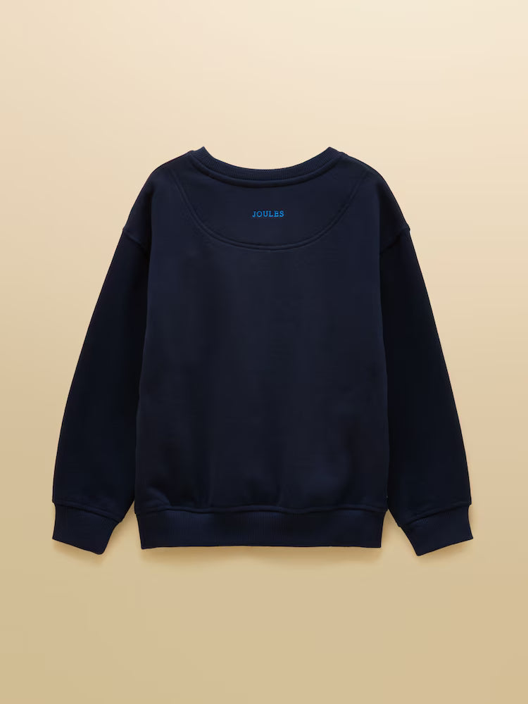 Joules Hudson Boys Navy Dino Applique Sweatshirt