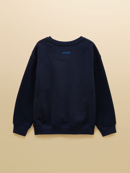 Joules Hudson Boys Navy Dino Applique Sweatshirt