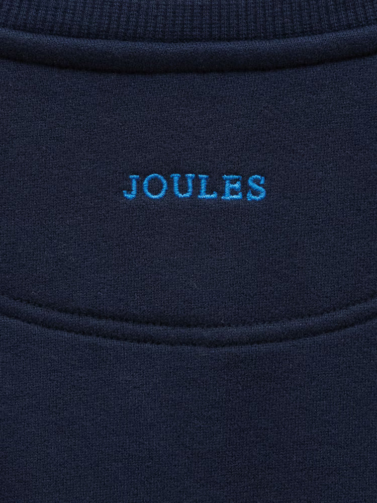 Joules Hudson Boys Navy Dino Applique Sweatshirt