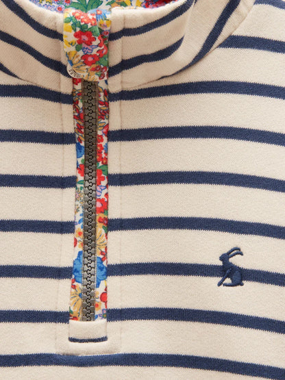 Joules Kennedy Girls Navy and Cream Cropped Jumper