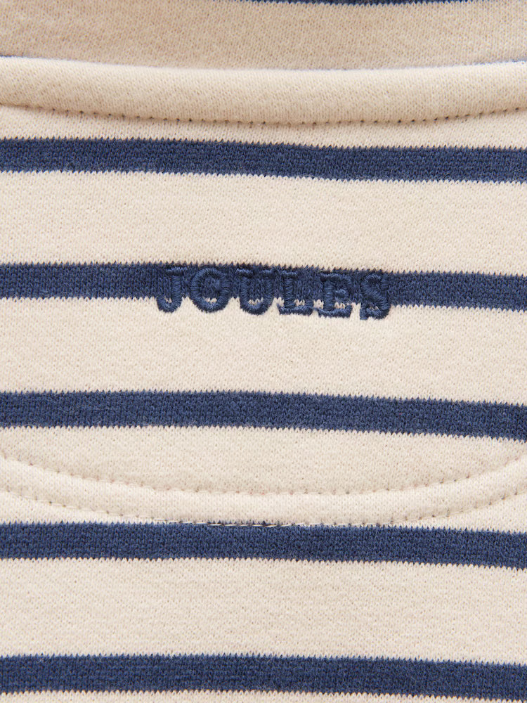 Joules Kennedy Girls Navy and Cream Cropped Jumper