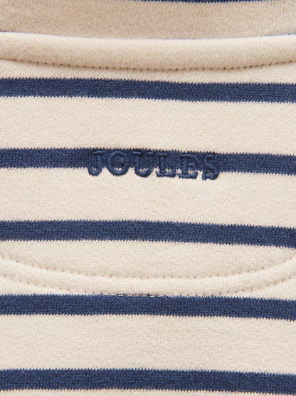 Joules Kennedy Girls Navy and Cream Cropped Jumper