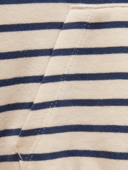 Joules Kennedy Girls Navy and Cream Cropped Jumper