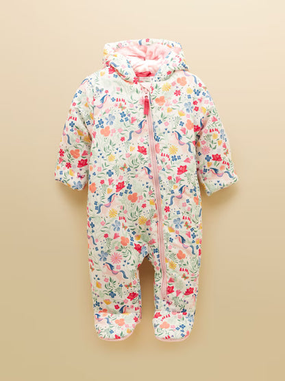 Joules Baby Padded Pink Zip Through Pramsuit