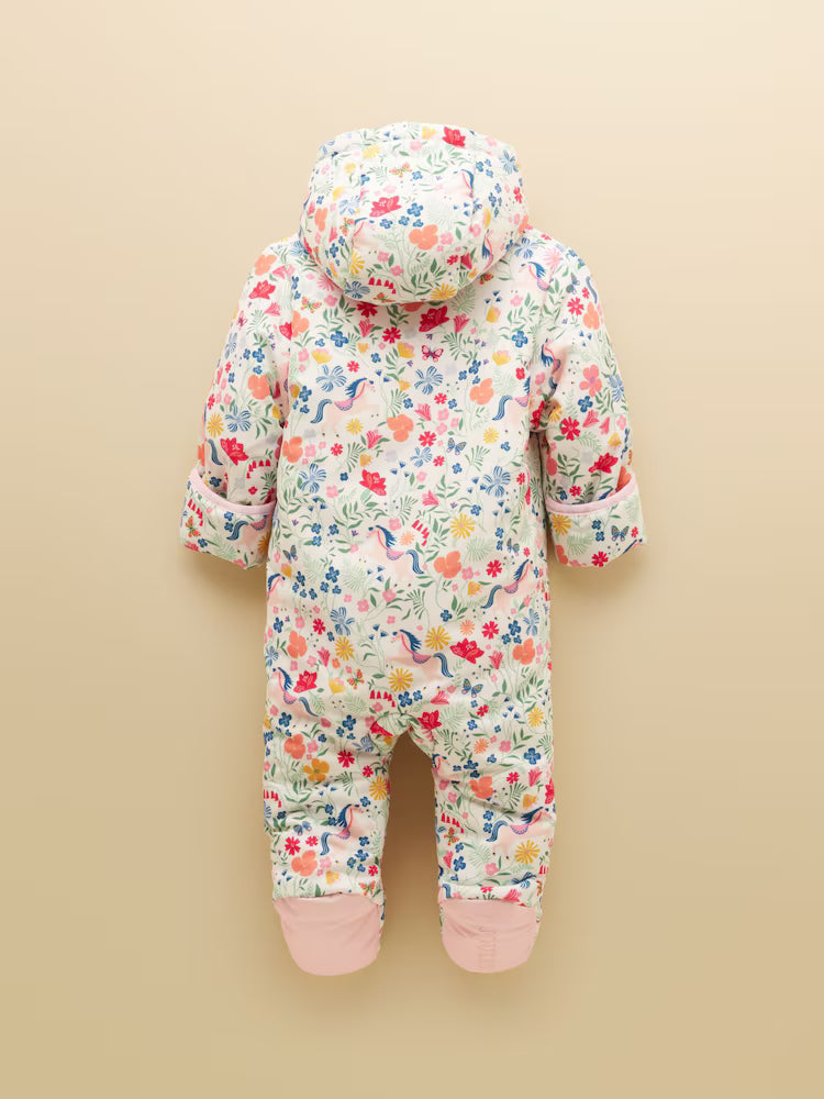Joules Baby Padded Pink Zip Through Pramsuit