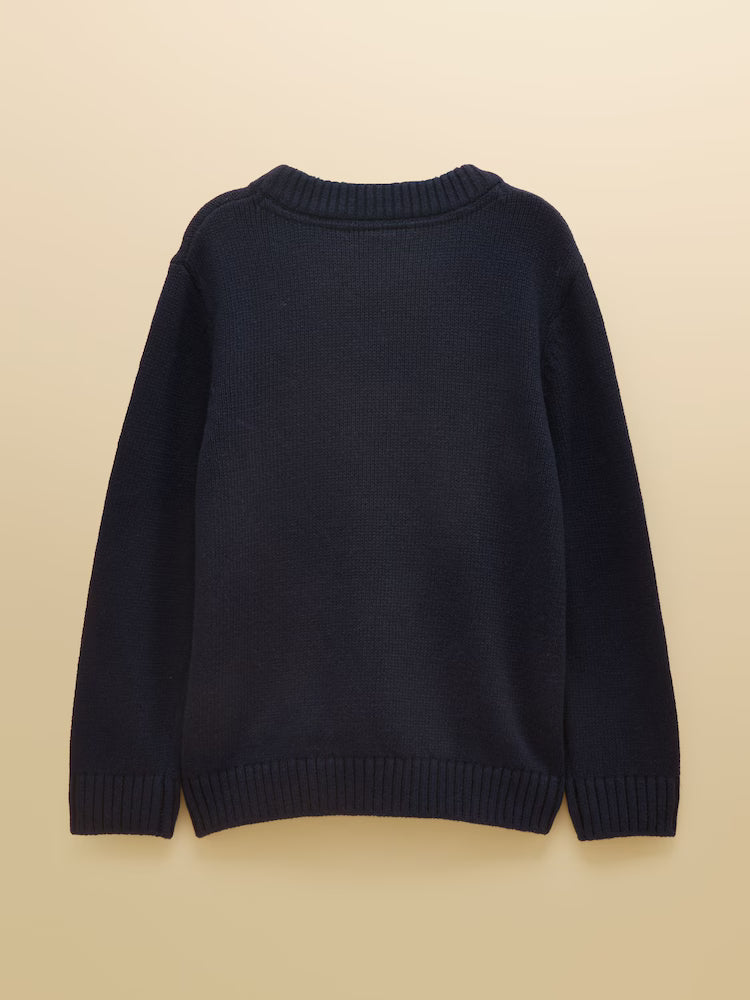 Jouls Intarsia Blue Knit Jumper