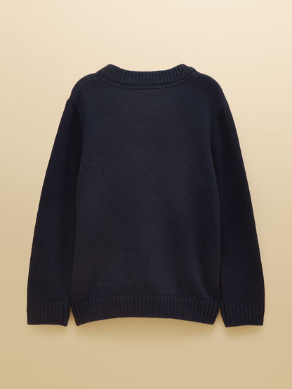 Jouls Intarsia Blue Knit Jumper
