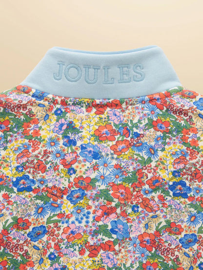 Joules Burnham Girls Cream Ditsy Funnel Neck Sweatshirt