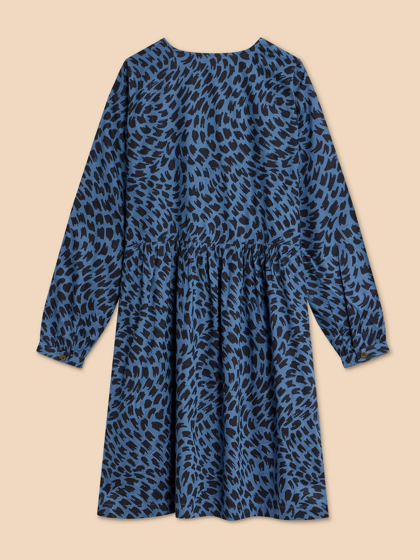 White Stuff Penelope Eco Vero Print Dress in Blue Print