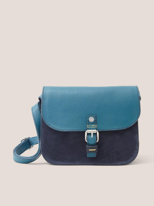 White Stuff Eve Leather Satchel in Teal