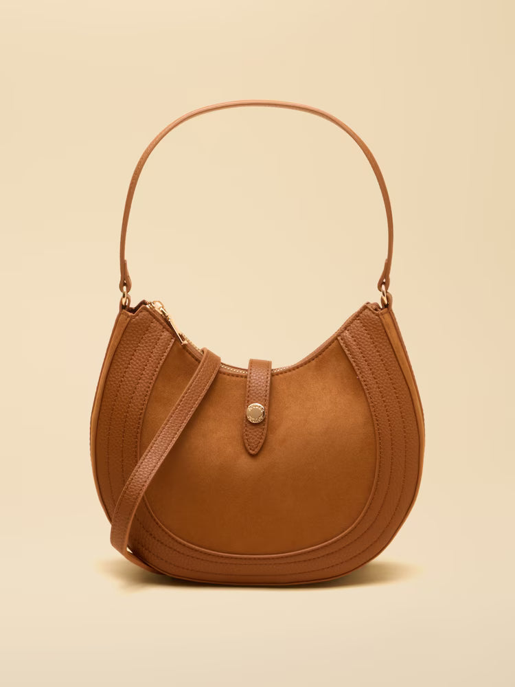 Joules Crossbody Saddle Bag in Tan