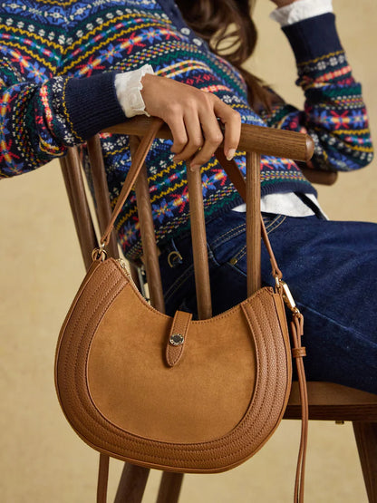 Joules Crossbody Saddle Bag in Tan