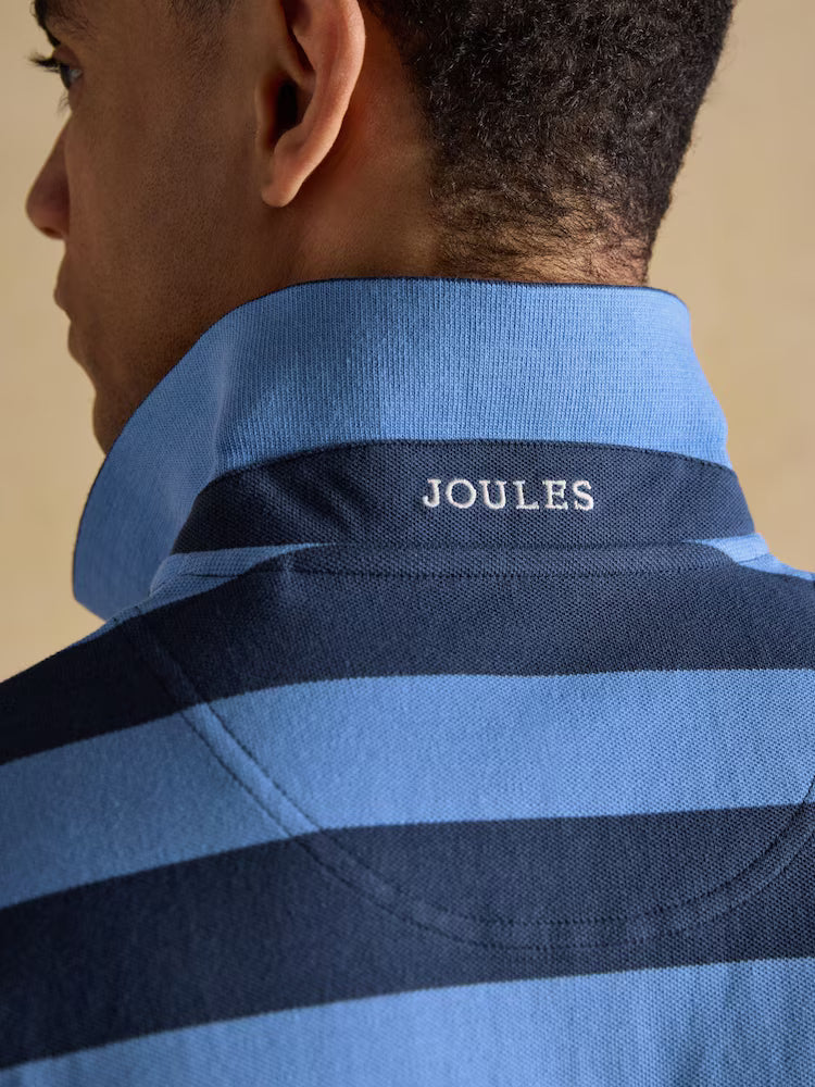 Joules Woody Polo Shirt in Blue & Navy Stripe