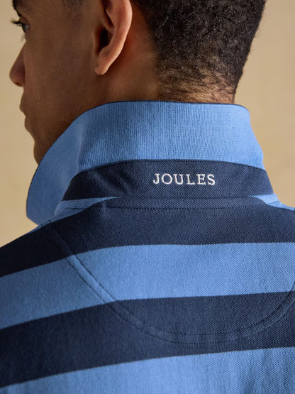 Joules Woody Polo Shirt in Blue & Navy Stripe
