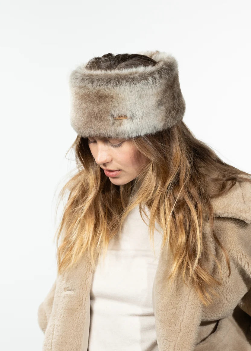 Barts Fur Headband in Heather Brown