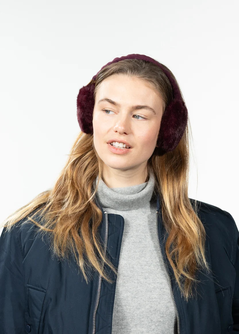 Barts Plush Earmuffs in Aubergine