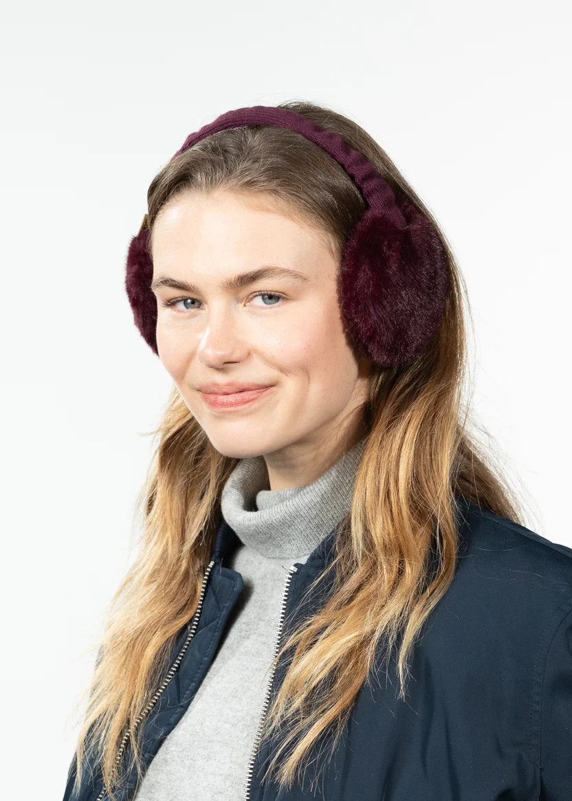 Barts Plush Earmuffs in Aubergine