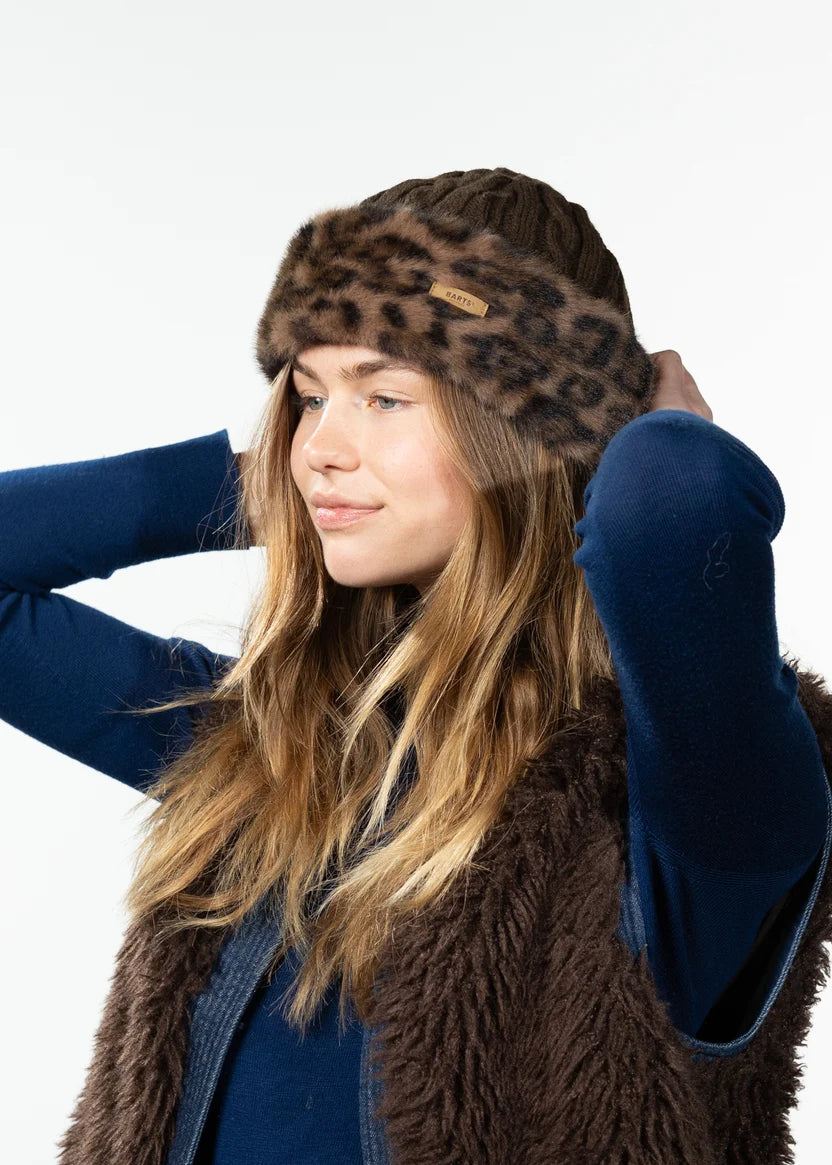 Barts Fur Cable Bandhat in Print Brown