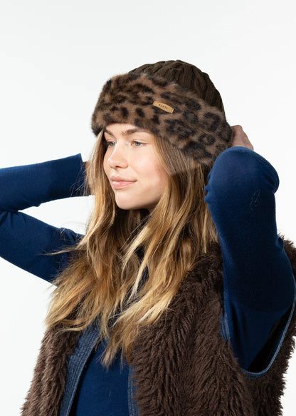Barts Fur Cable Bandhat in Print Brown