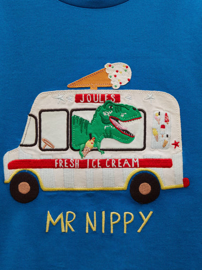 Joules Boys' Archie Blue Applique Graphic T-Shirt