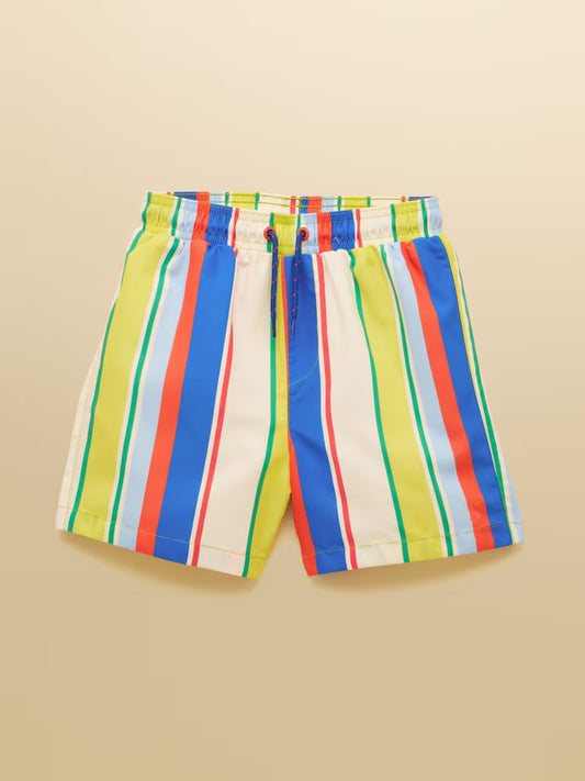 Joules Boys' Ocean Multi Stripe Printed Swim Shorts