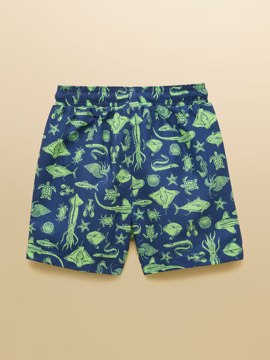 Joules Boys' Ocean Blue Printed Swim Shorts
