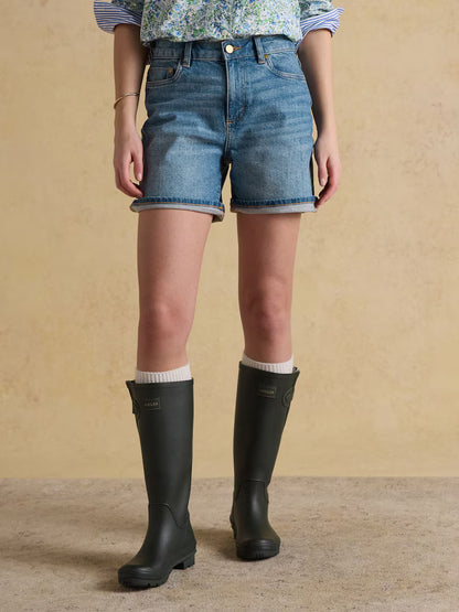 Joules Denim Shorts in Mid Indigo Blue