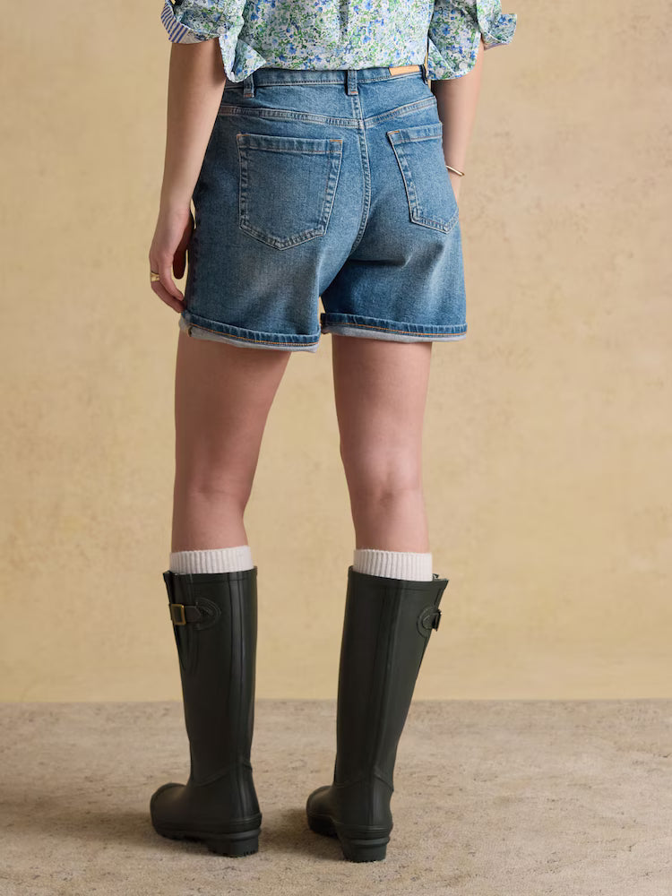 Joules Denim Shorts in Mid Indigo Blue