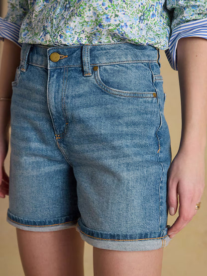 Joules Denim Shorts in Mid Indigo Blue