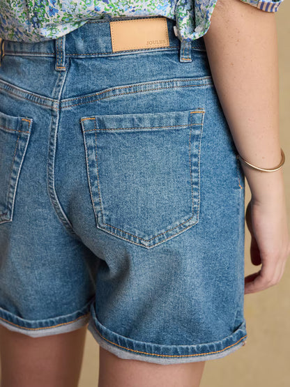 Joules Denim Shorts in Mid Indigo Blue