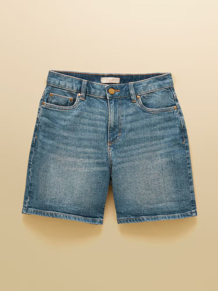 Joules Denim Shorts in Mid Indigo Blue
