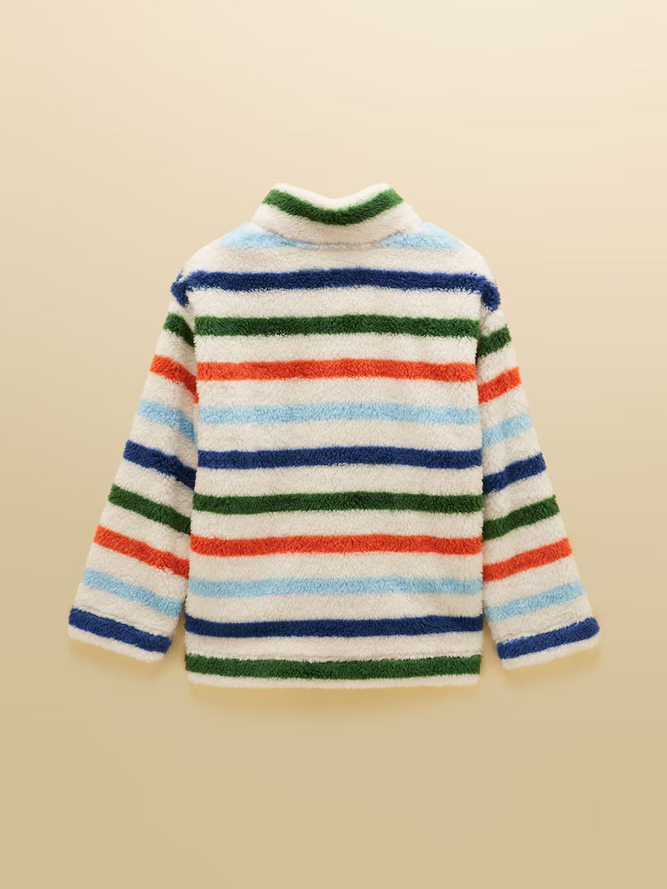 Joules Woozle Boys Multi Stripe Quarter Zip Fleece