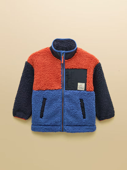 Joules Billy Blue and Orange Zip Through Fleece