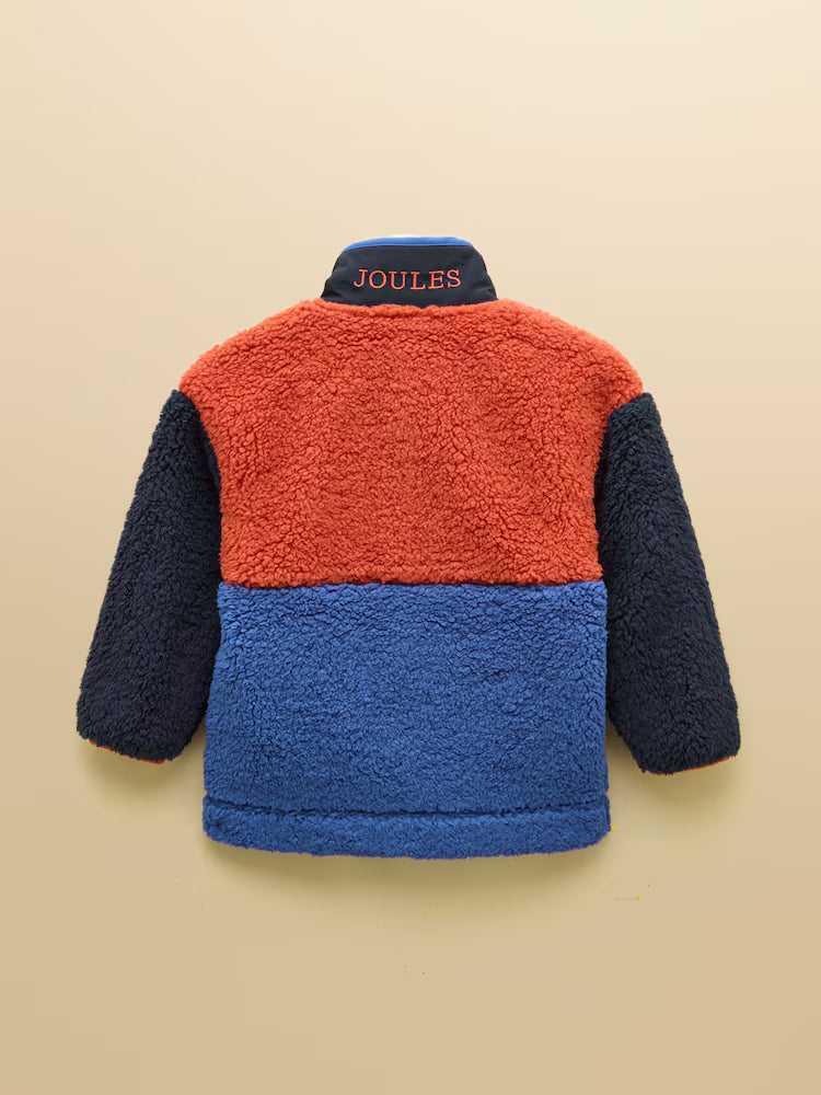 Joules Billy Blue and Orange Zip Through Fleece