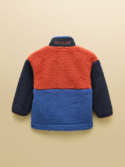 Joules Billy Blue and Orange Zip Through Fleece