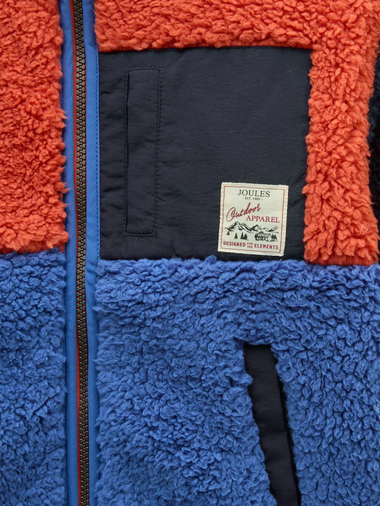 Joules Billy Blue and Orange Zip Through Fleece