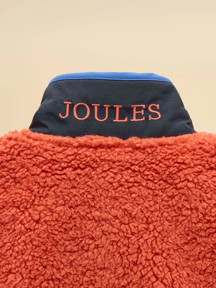 Joules Billy Blue and Orange Zip Through Fleece