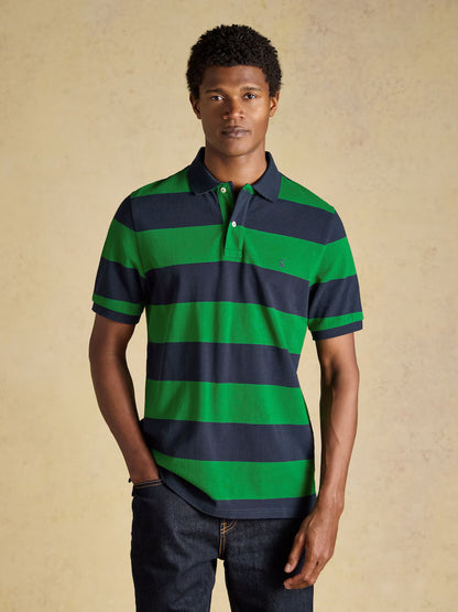 Joules Woody Polo Shirt in Green & Navy