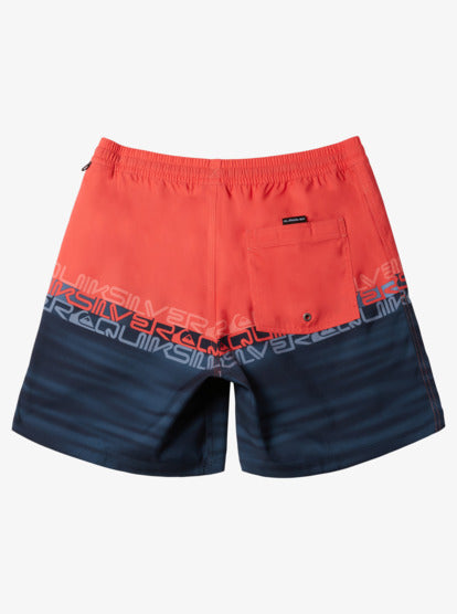 Quiksilver Everyday Wordblock Boys Swim Shorts in Cayenne