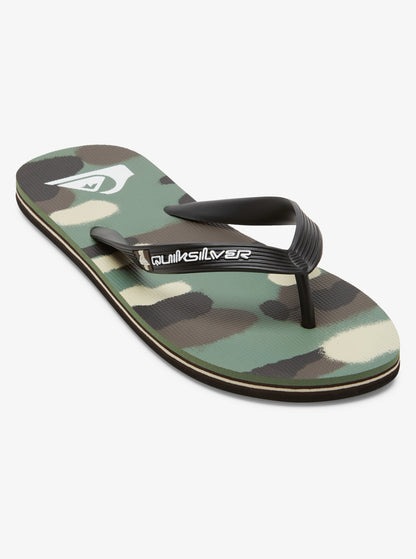 Quiksilver Molokai Art Flip Flops in Black/Brown/Green
