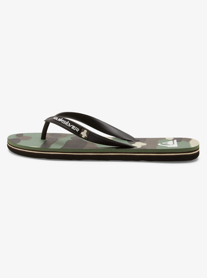 Quiksilver Molokai Art Flip Flops in Black/Brown/Green