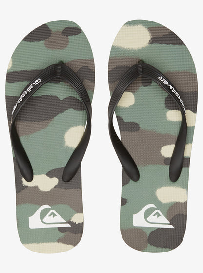 Quiksilver Molokai Art Flip Flops in Black/Brown/Green