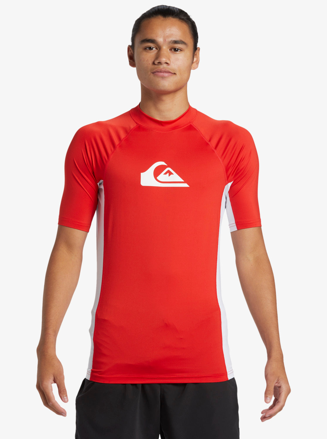 Quiksilver Everyday Short Sleeve UPF 50 Rash Vest in High Risk Red