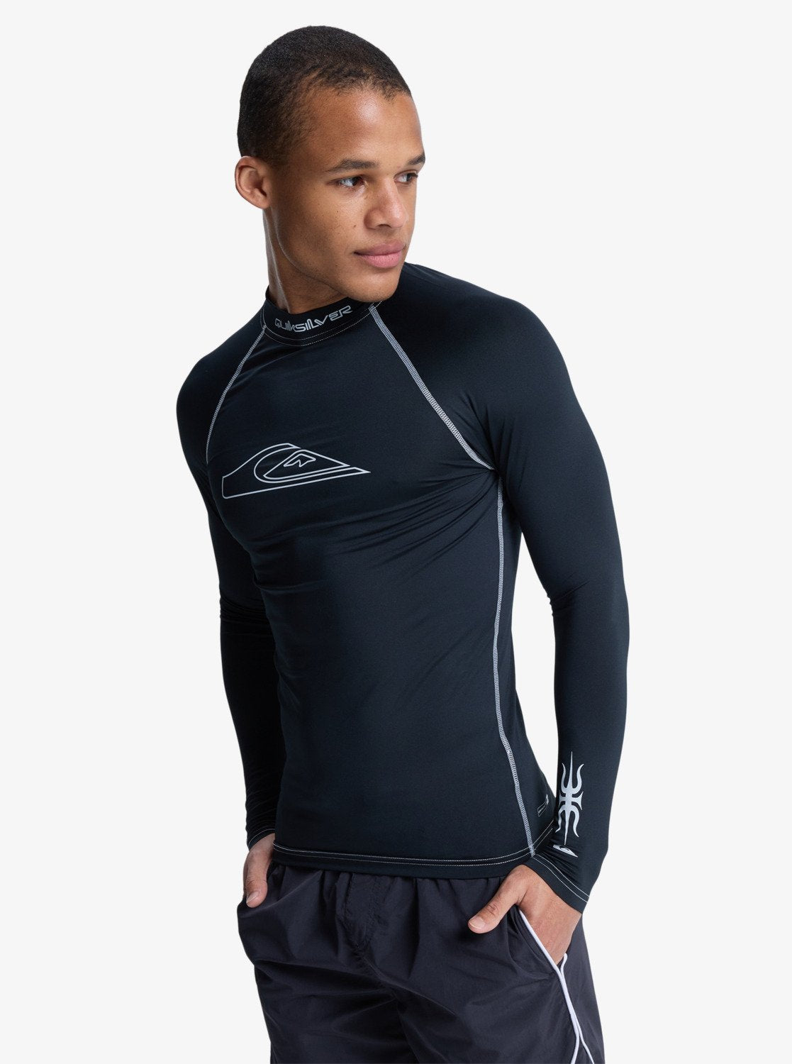 Quiksilver Mercury Long Sleeve UPF50 Surf T-Shirt in Black