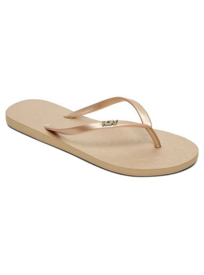 Roxy Viva Flip Flops in Metallic Gold
